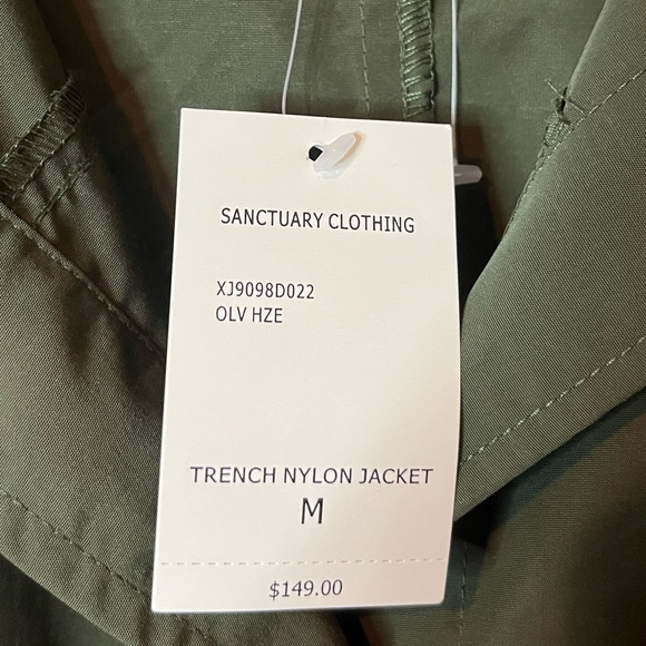 Anthropologie Sanctuary Olive Nylon Trench Jacket - Picture 5 of 8